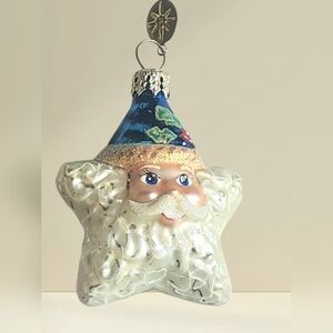 CHRISTOPHER RADKO 2001 SHINE ON SANTA GEM ORNAMENT SANTA STAR BLUE HAT
